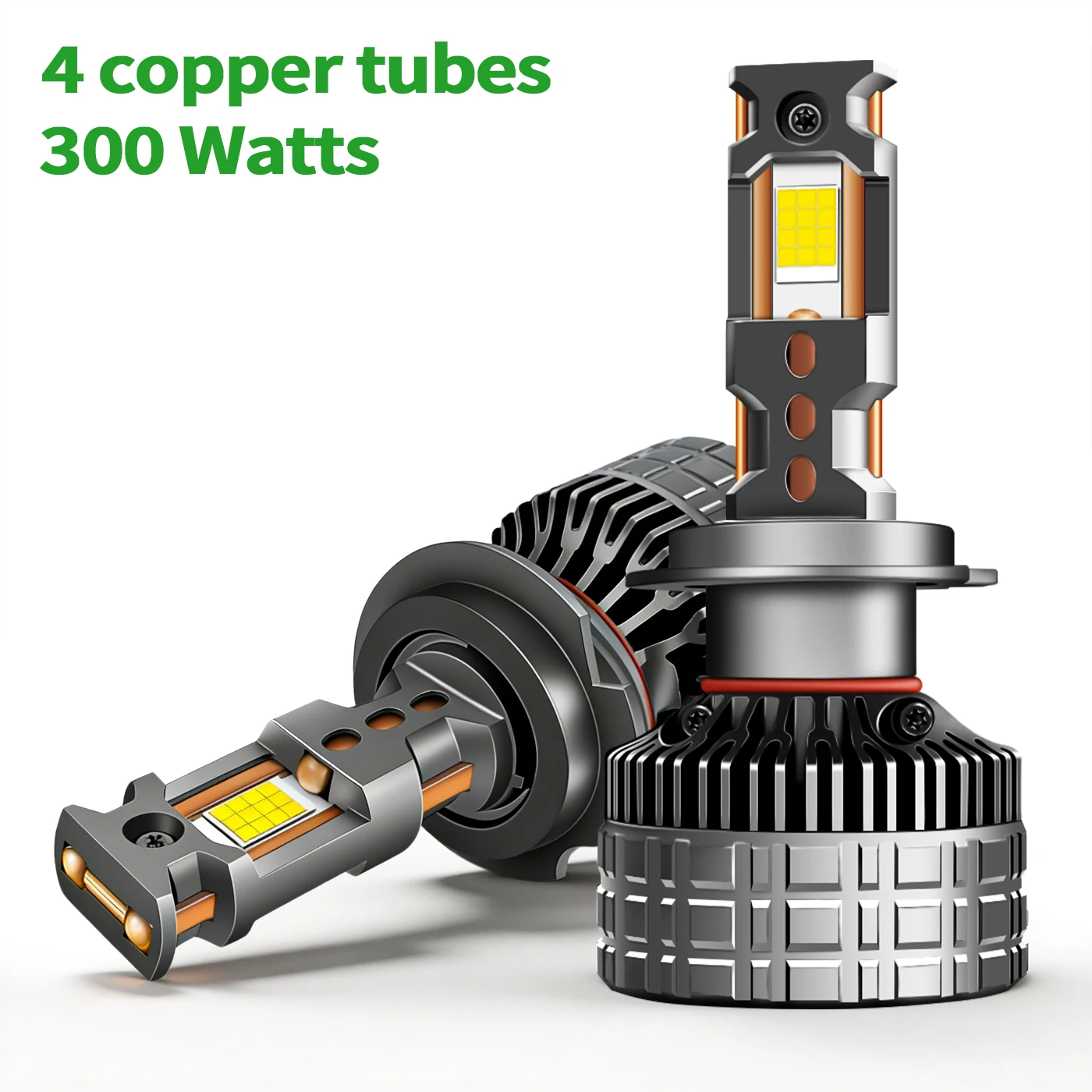 

New 300W 12V 6500K H11 9005 High Power LED Automotive Headlight Replacement Bulb H7 9006 Bulb with 4 Copper Tubes Universal