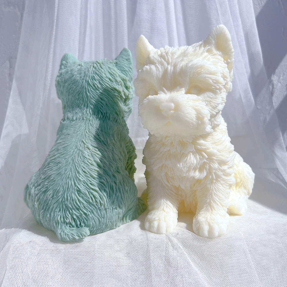 Imagem -06 - Molde de Silicone do Amante do Cão Yorkshire Terrier Molde da Vela do Cachorro Filhotes de Animais Cera de Soja Home Decor