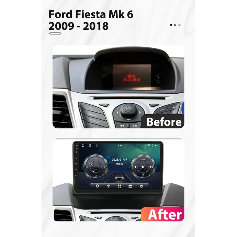 Car Radio Android 16 For Ford Fiesta Mk 6 2009 - 2018 Mirror Link AutoMotive Smart Car Systems GPS Navigation