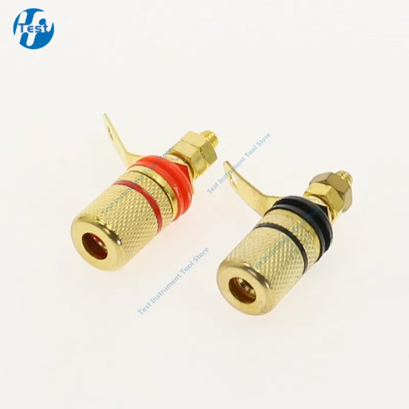 2pcs Gold Plated Amplifier Speaker Terminal Binding Post Banana Plug Socket Connector Suitable for 4mm banana plugs