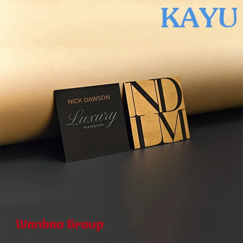 Custom  Luxury Logo Customized Embossed Printed Eco-Friendly Soft Suede Business Card Printing Gold Foil