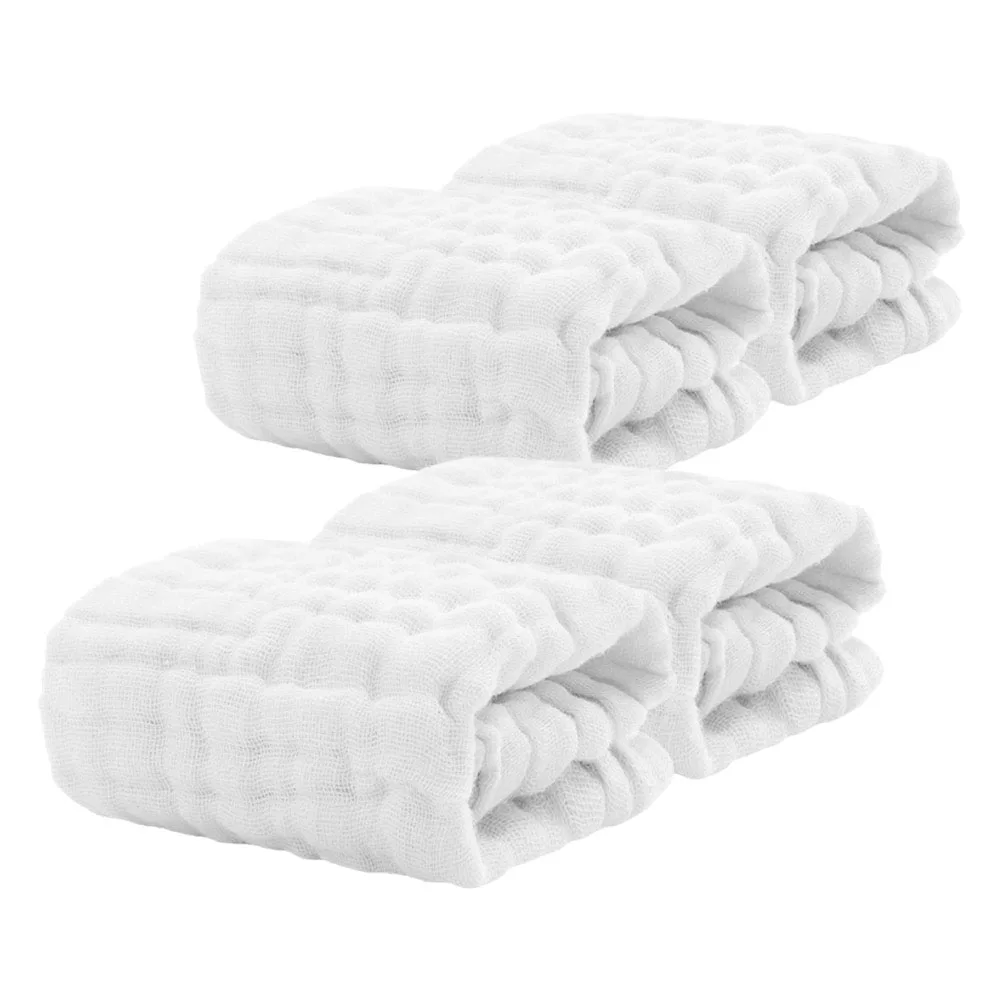 

4Pcs Cotton Baby Handkerchief Soft Supple Baby Washcloth Burp Cloth Multipurpose Newborn Face Towel Infant Drool Towel