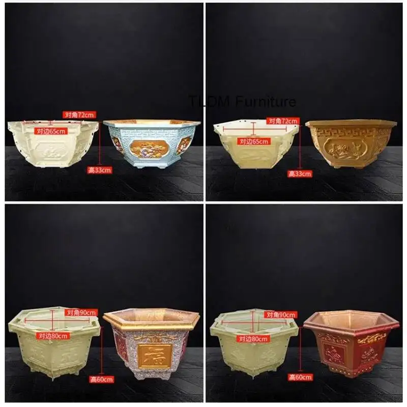 

Molds Pot Home Garden Villa Creative Flower Homemade Bonsai Concrete Abrasive Tool Chinese Cement Mold Hexagonal Plastic Model