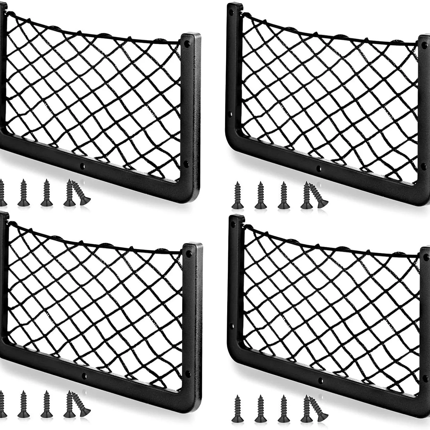 1/2/3/4Pcs/Lot 36*18cm Car Net Door Panel Bus Seat Back Mount Organizer Mesh Phone Holder Storage Bag Pocket For Wallet Keys