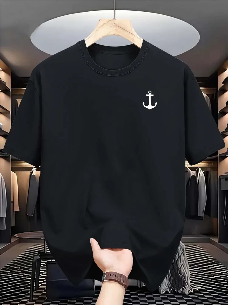 New Retro Anchor Graphic Tee Unisex Men Women Streetwear Aesthetic Short Sleeve Minimal Nautical Print T-shirt