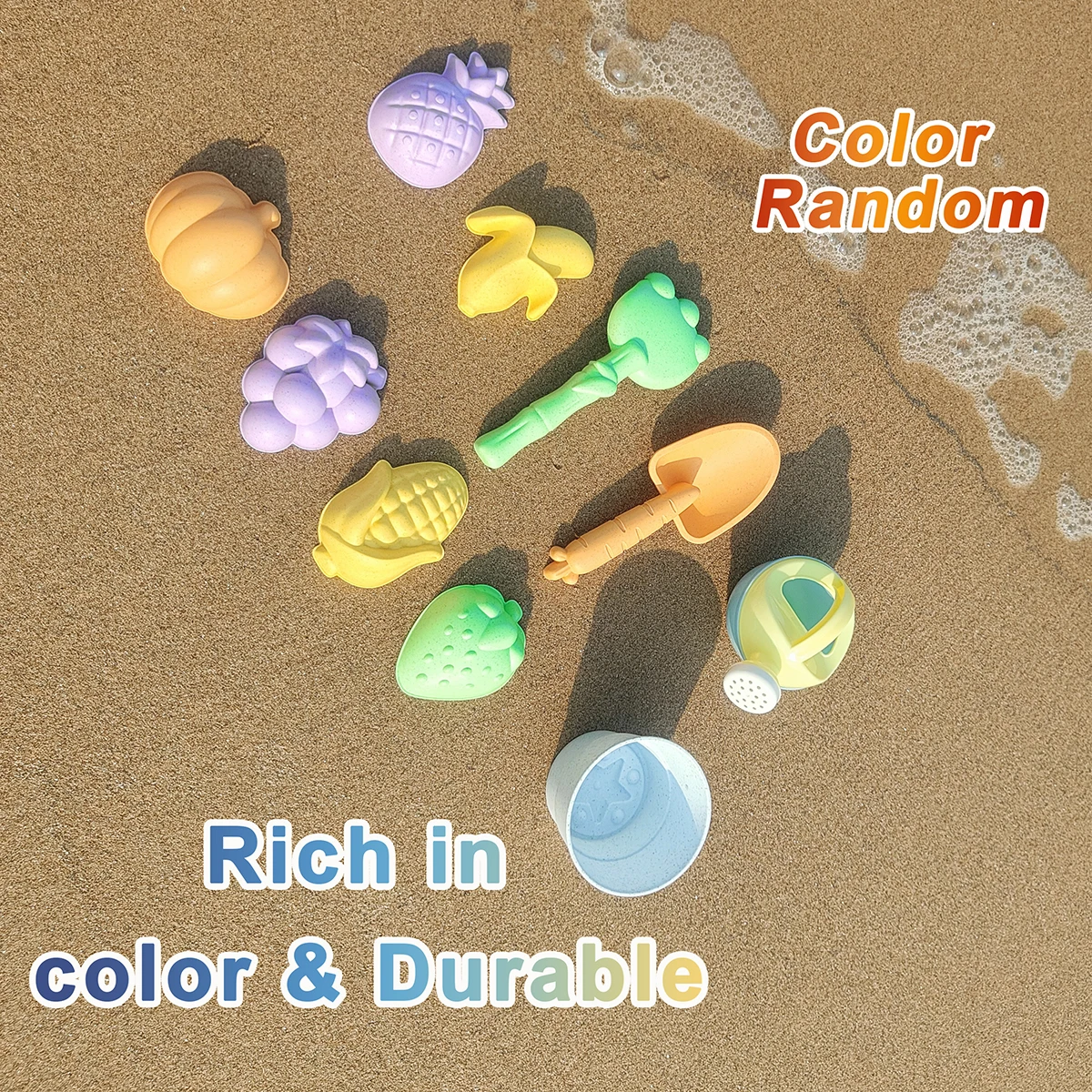 1/11PCS Children Fruit Beach Toy Summer Outdoor Games Sand Play Bucket Watering Bottle Shovel Kids Water Tool Gift(random color)