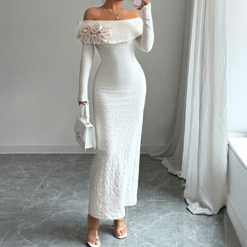 

Noble and elegant long-sleeved hip dress dress women's clothing 2025 autumn and winter