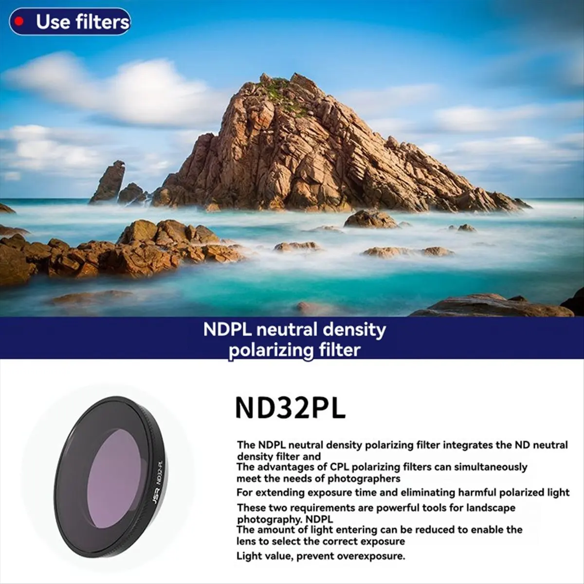 Filter Kit for GO Ultra ND8PL/ND16PL/ND32PL/ND64PL Camera Lens Filters Set Anti-Glare & Scratch