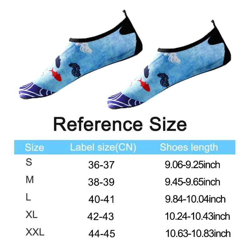 1 Pair Wading Shoes Quick-drying Beach Barefoot Shoes Men Women Anti-slip Swimming Slippers Seaside Sports Sneakers Diving Socks