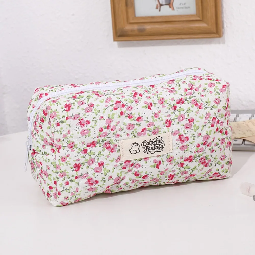High Quality Floral Quilted Makeup Bag Large Capacity Portable Cosmetic Bag Multifunctional Toiletry Bag Home Travel