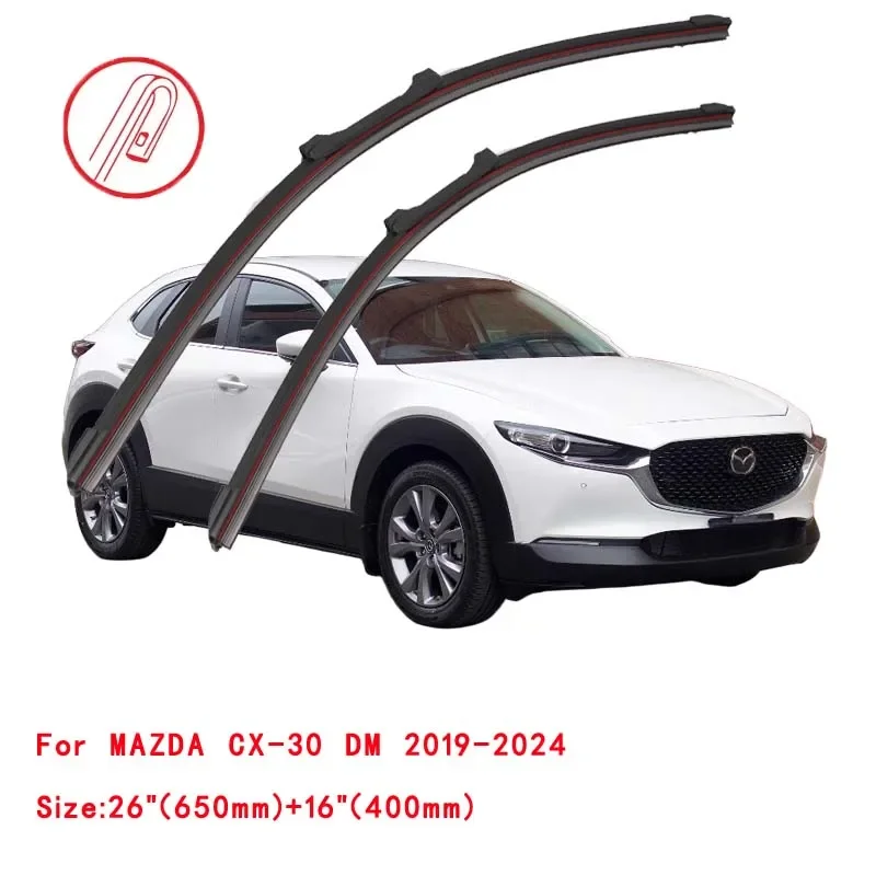 

For MAZDA CX-30 CX 30 DM 2019-2024 Car Windshield Wiper Blade Front Windscreen Windshield Brushes Washer Accessories Window