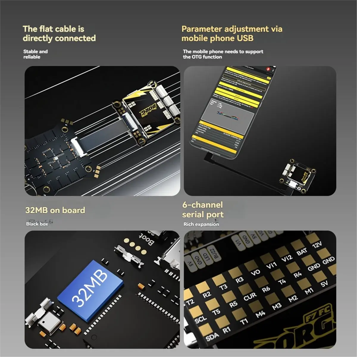 update. F722 Flight Controller STM32F722RET6 30.5X30.5mm 4-6S for RC FPV Freestyle Drones Parts view 5