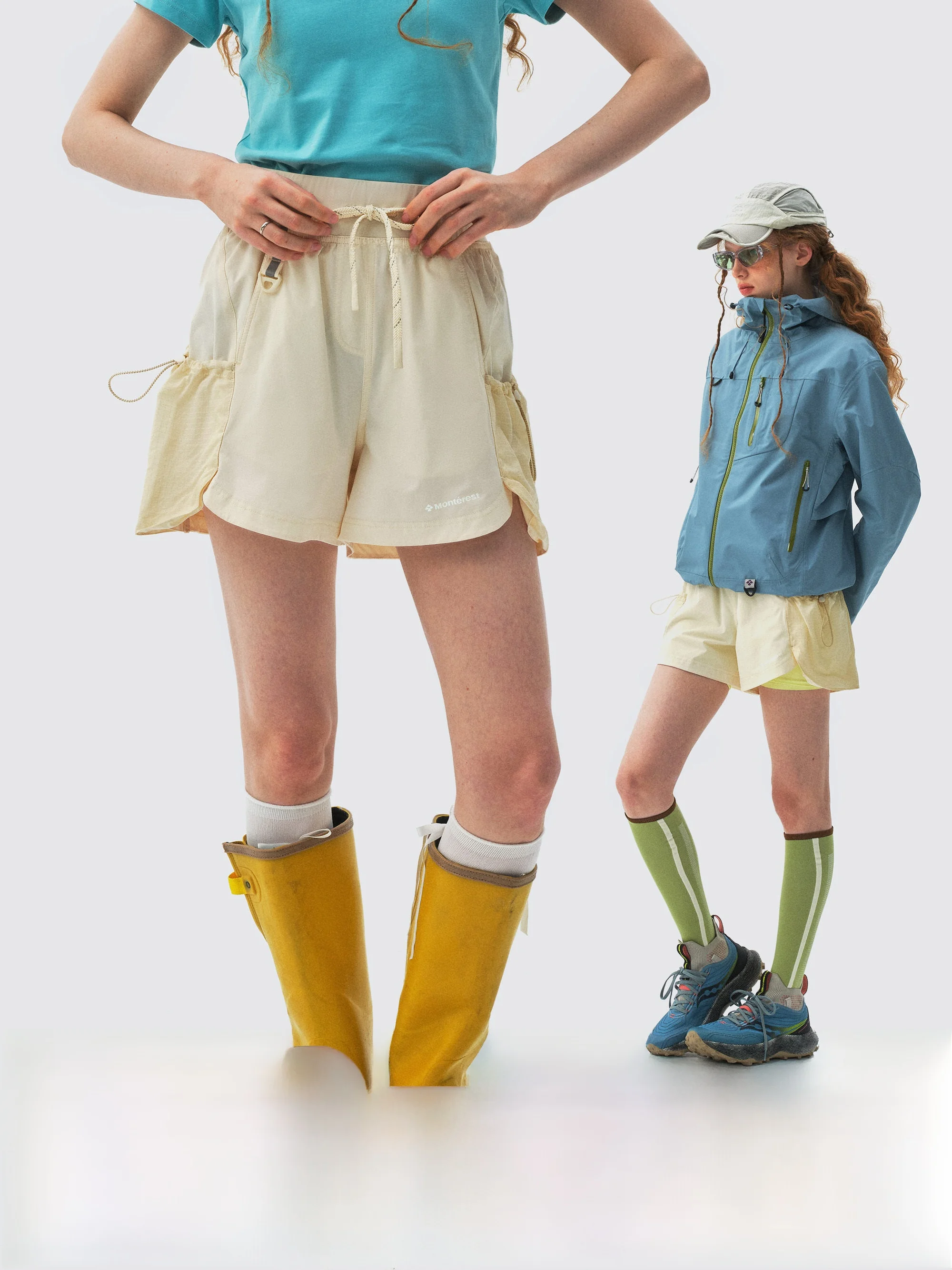 

Женские дышащие походные шорты Monterest с высокой талией, легкие, водоотталкивающие, из эластичной нейлоновой ткани с четырехсторонней эластичностью
