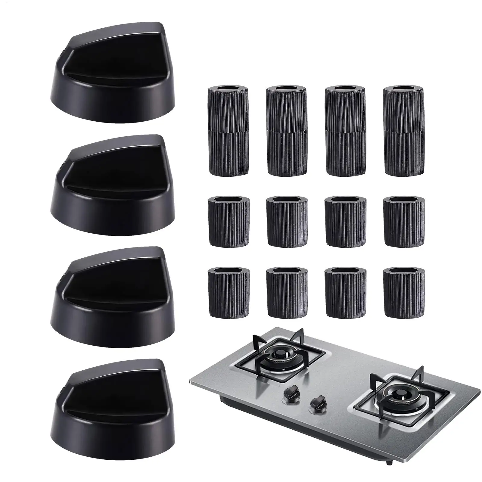 

Oven Stove Knobs 4Pcs/set Thermostat Stove Knob Stove Button Gas Stove Switches Knobs Accessories For Home Kitchen Cookers