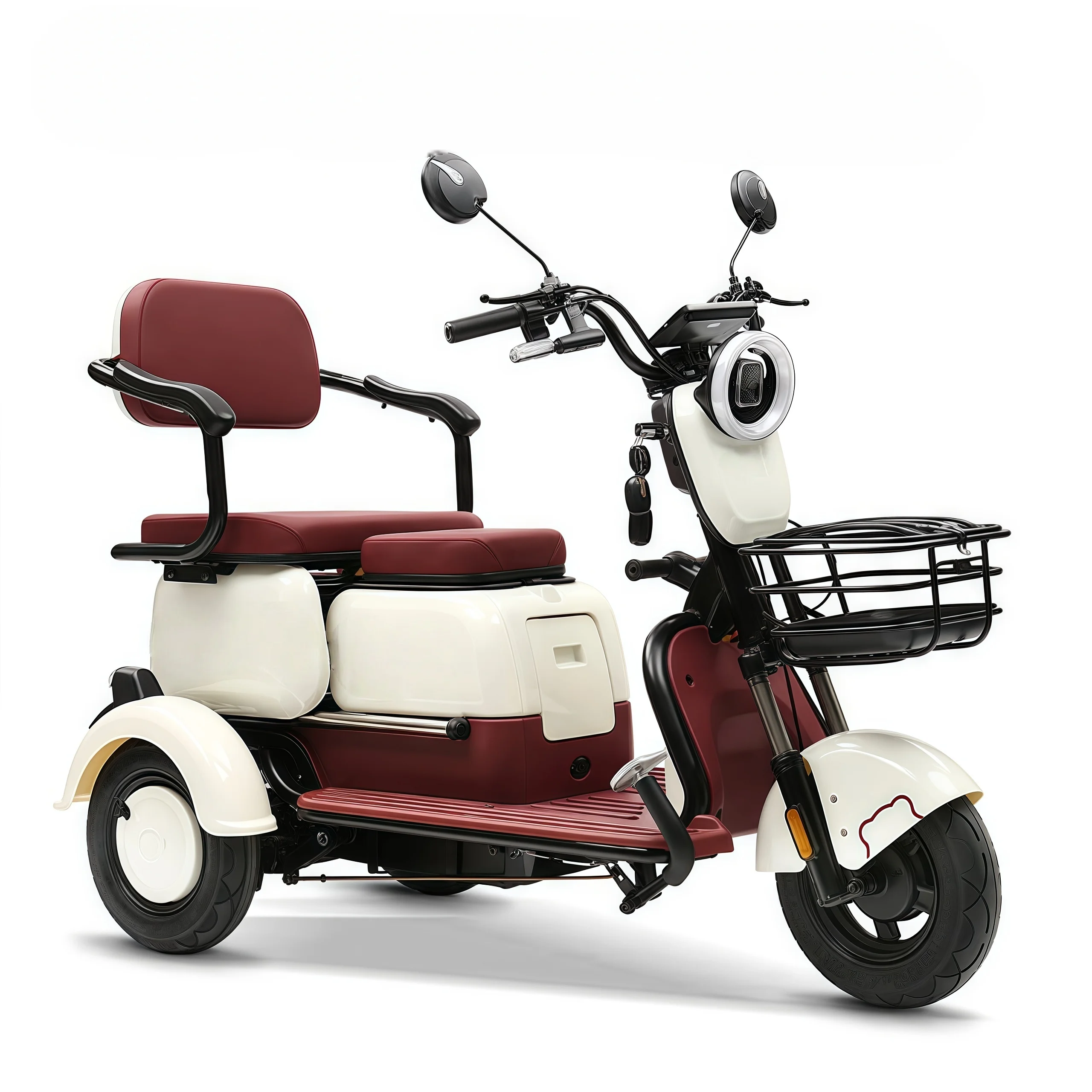 

Electric Tricycle for Heavy Weight People Rubber tire three wheeler with electric power