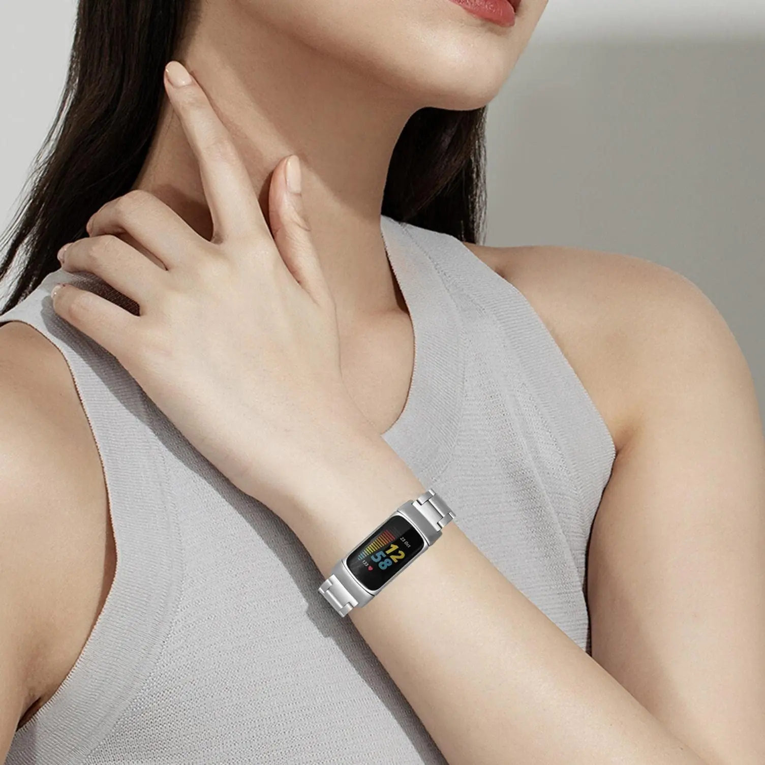 Stainless Steel Strap for Fitbit Charge 6 5 Band accessories Metal Adjustable wristband correa bracelet Fitbit Charge 5 6 Straps