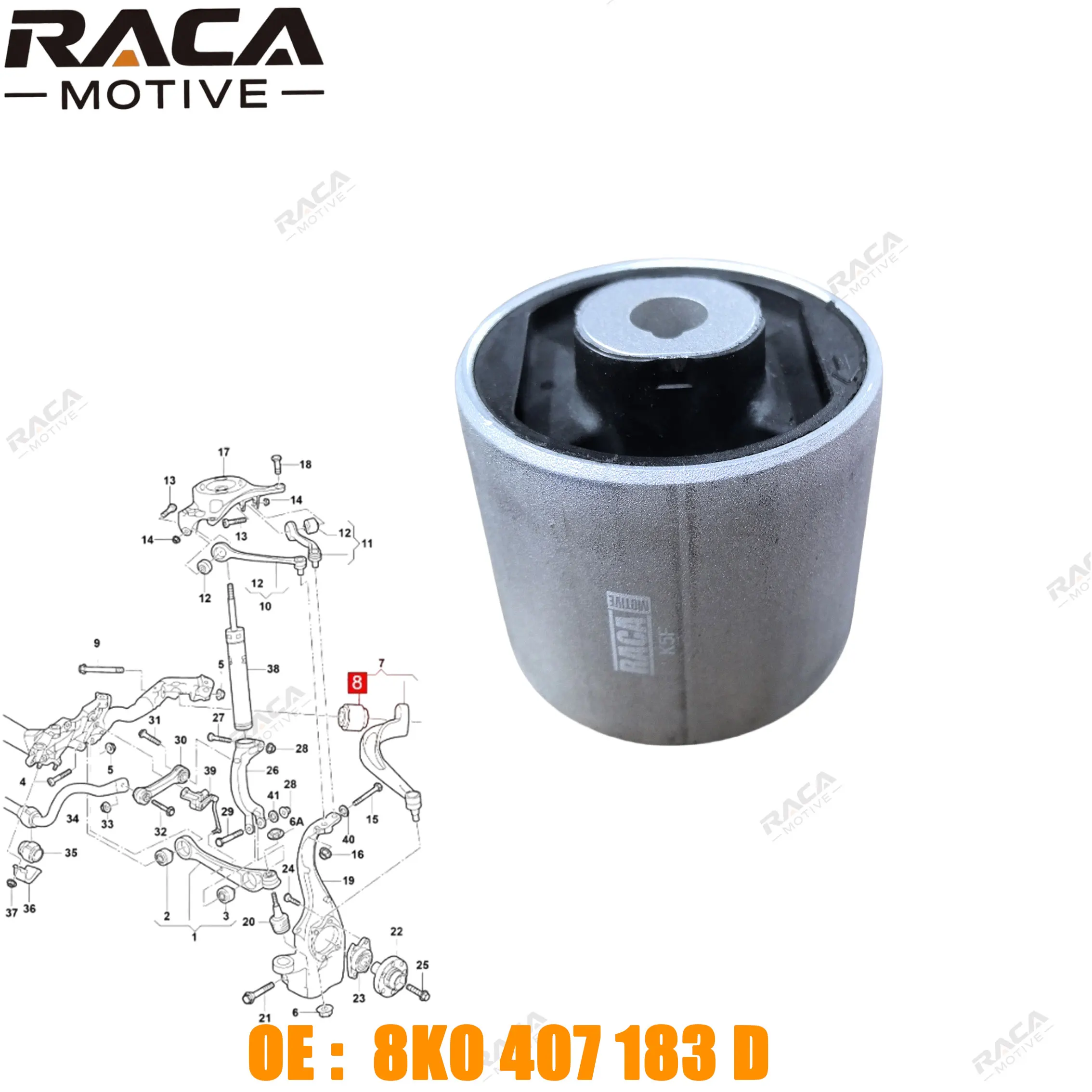 

Front Axle Control Arm Rubber-Metal Bushing for Audi A4 B8 A5 Q5 S4 S5 A6 C7 8Wd407183 8K0407183D