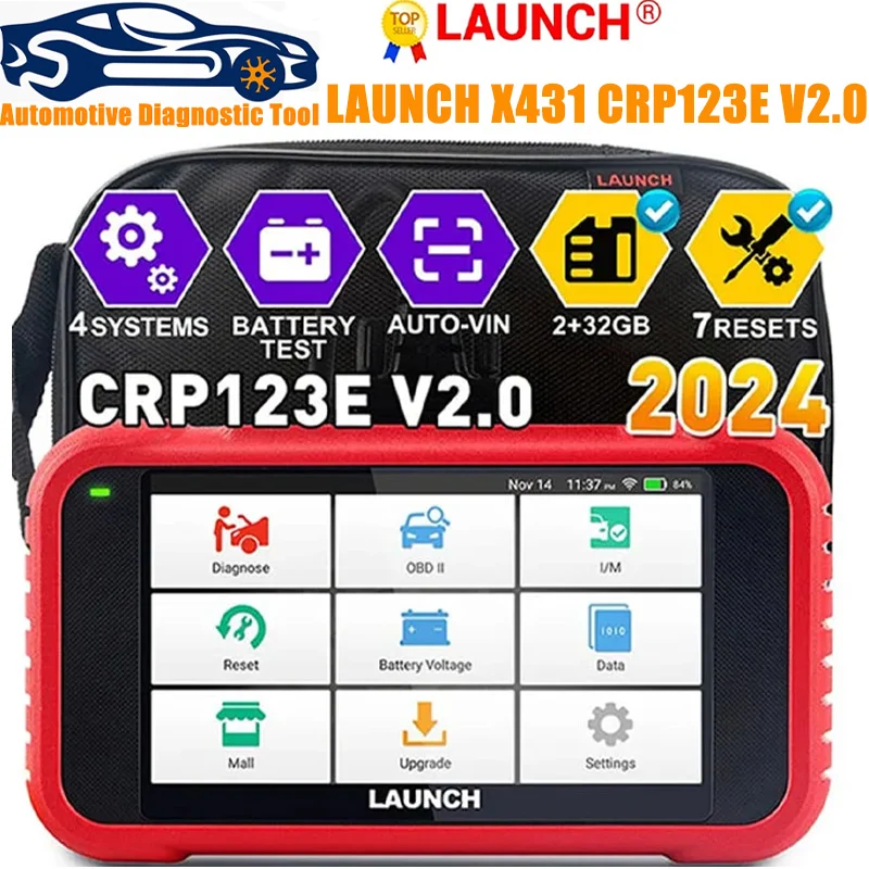 LAUNCH X431 CRP123E V2.0 OBD2 Scan Tool ABS SRS Engine AT Car Diagnostic Scanner Full OBD2 DIY Code Reader Lifetime Free Update