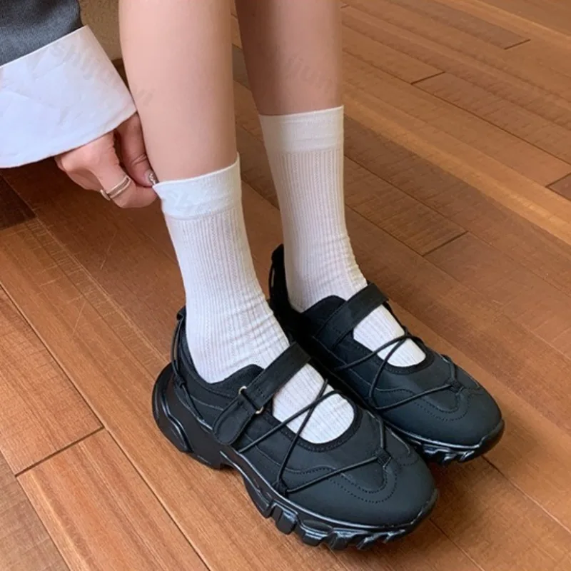 

Women Spring Autumn Casual Sport Shoes Fashion Butterfly-knot Shallow Platform Footwear Ladies Versatile Outdoor Mary Jane Shoes