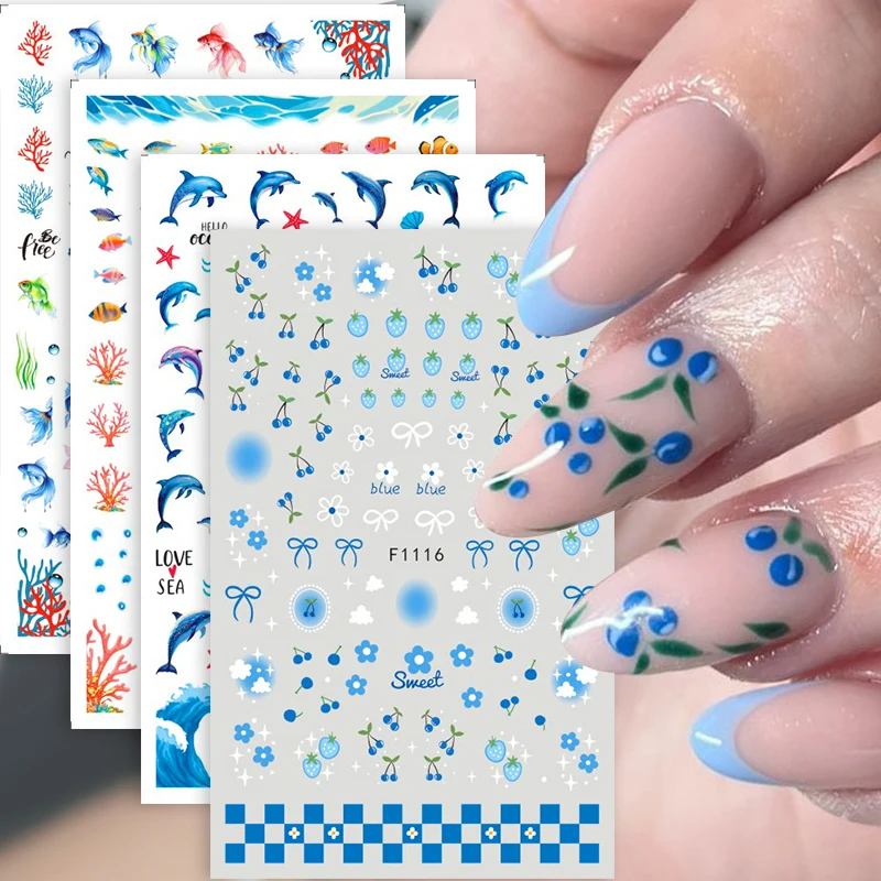 

Fruit Leaves 3D Nail Art Decals Beach Ocean Nail Art Jewelry Stickers Decals DIY Nail Art Stickers Nail Art Supplies
