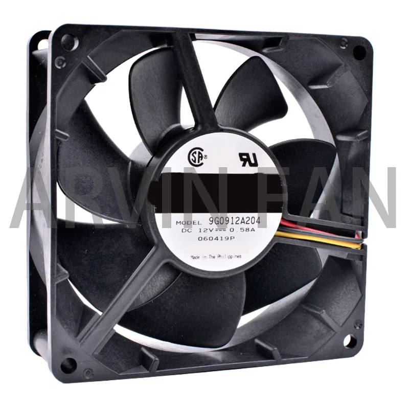 Brand New Original COOLING REVOLUTION 9G0912A204 9cm 92mm 92x92x32mm 12V 0.58A Double Ball Bearing Server Cooling Fan