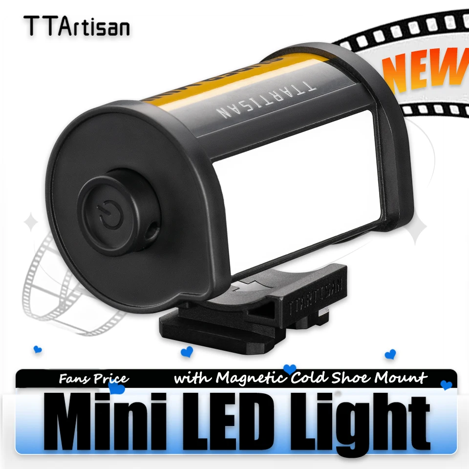 TTArtisan Mini Magnetic светодиодный для объектива камеры, фотосъемки, Vlog, прямой трансляции с креплением холодного башмака, 0,5 Вт, заполняющий телефон, CRI 95 +