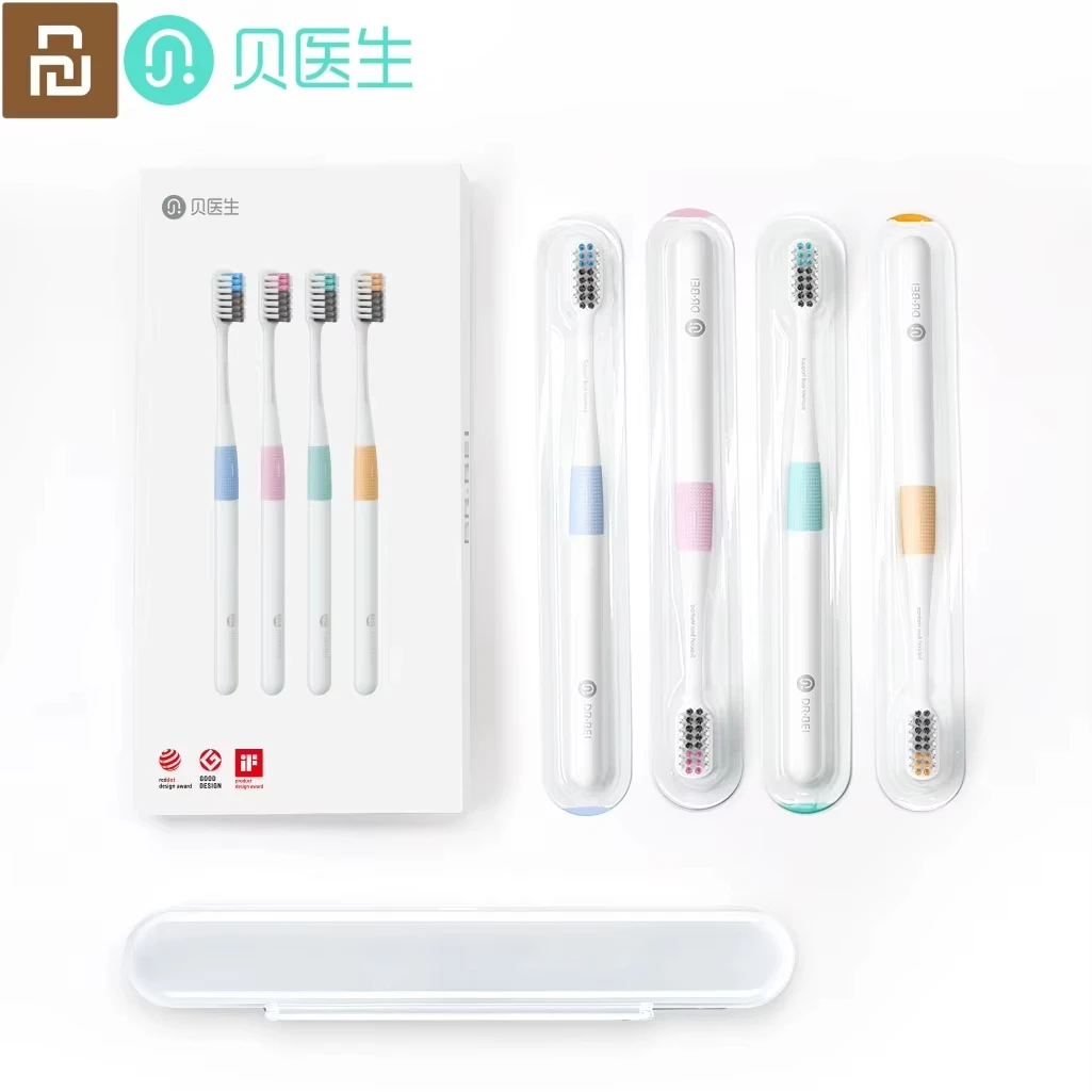 

Зубная щетка Youpin Dr.Bei для взрослых, 0,01 мм, с мягкой щетиной, для чувствительных десен, профессиональная, ручная, для путешествий и ежедневного использования