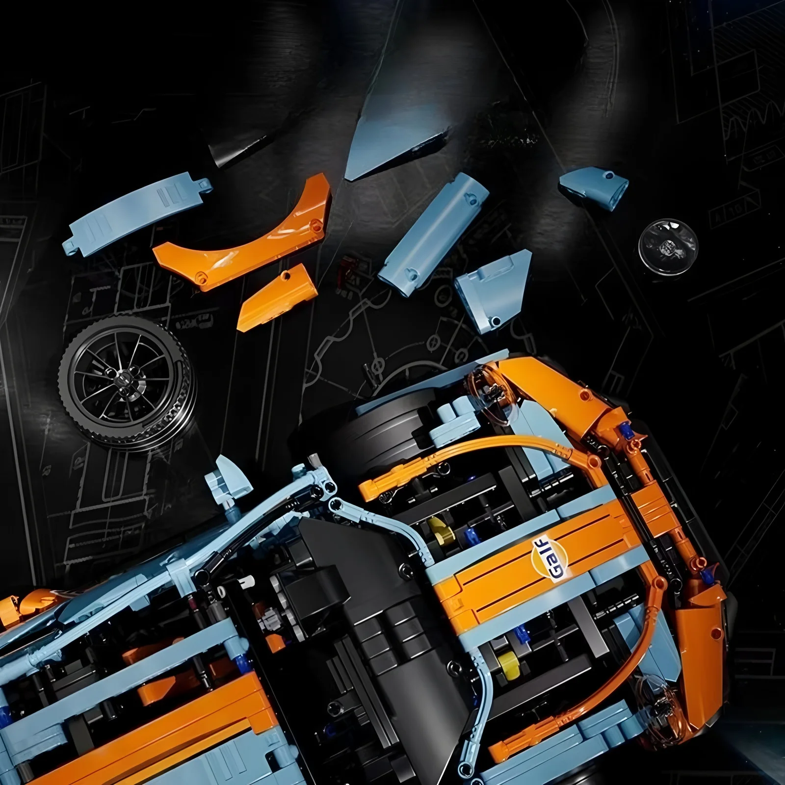 نموذج سيارة رياضية للسباق الفني لبنات البناء تكنيك للبالغين 1:14 ألعاب ألغاز للطوب الخارقة هدية للأطفال والكبار #3