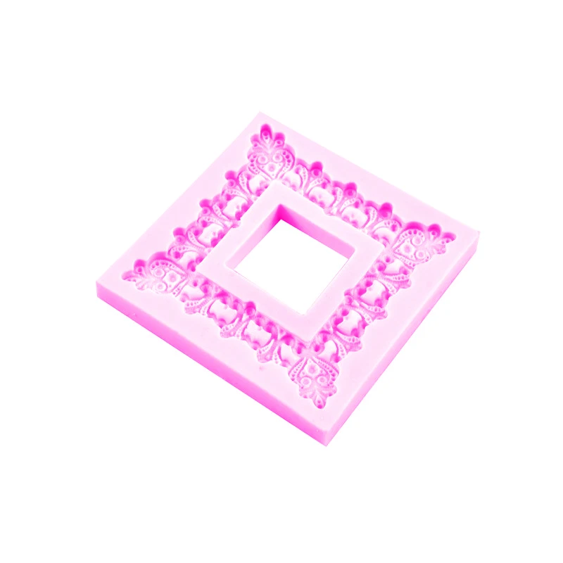 Square Oval Retro Photo Frame Silicone Mold Fondant Soft Pottery Clay Plaster Decoration Modeling Tool