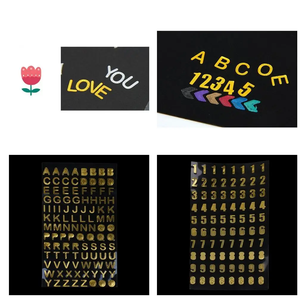 CRAFT GLITTER STICKERS LETTERS/NUMBERS GOLD DIY WEDDING FAVOUR BIRTHDAY CARD