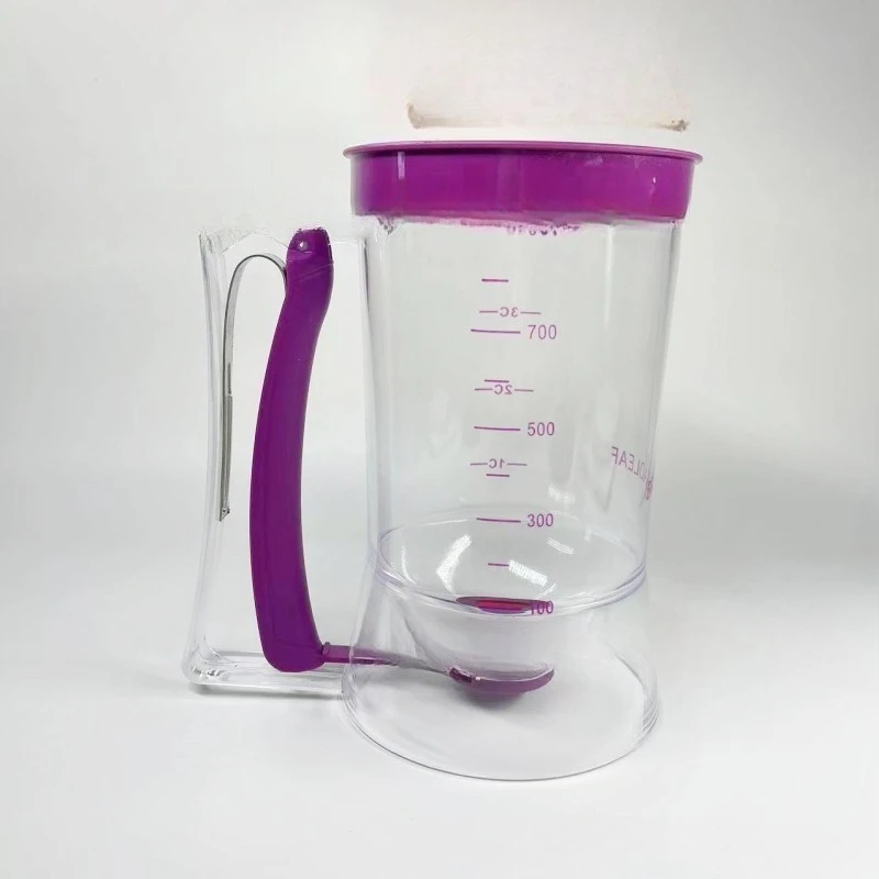Handheld Batter Dispenser Leakproof Cupcake Funnel with Scale & Non-Drip Spout, BPA-Free Baking Tool