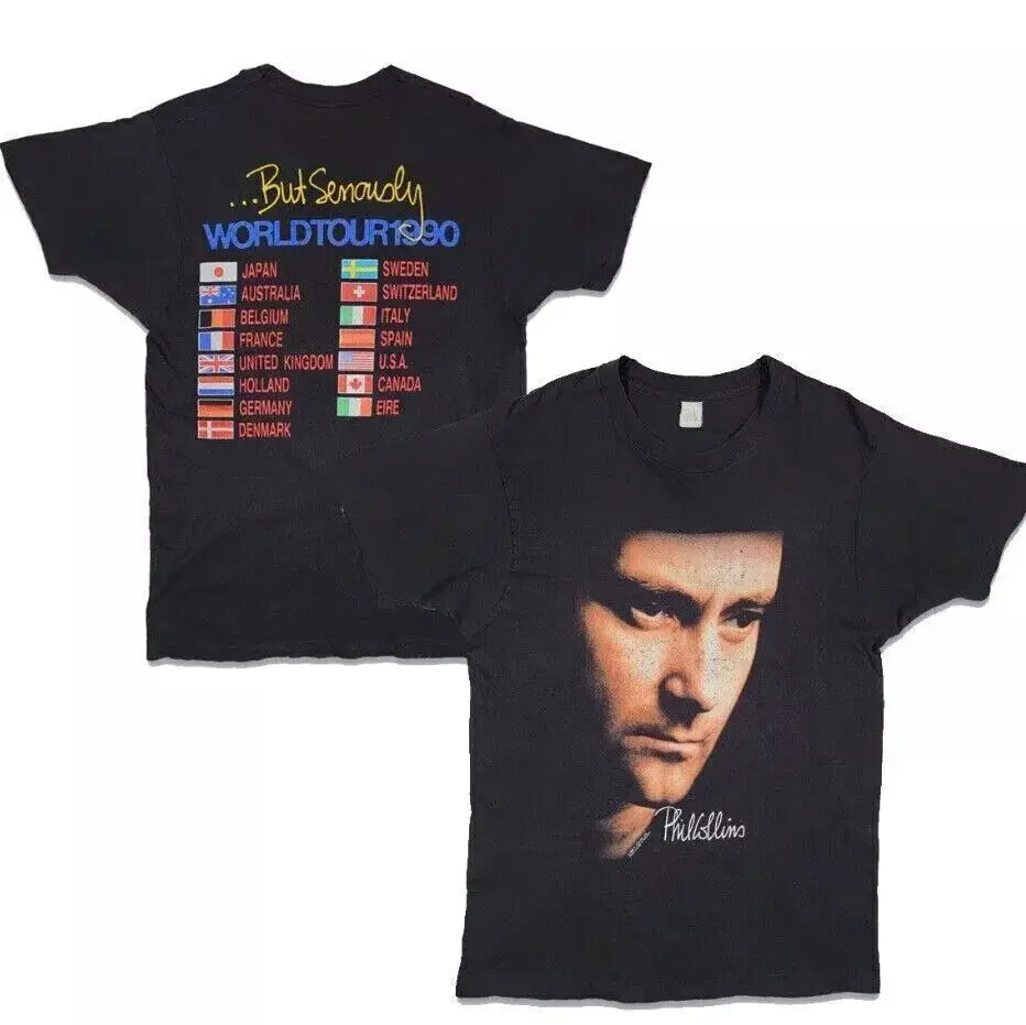 

phil collins vintage 90s 1990 music tour t-shirt unisex gift for all fans s-5XL