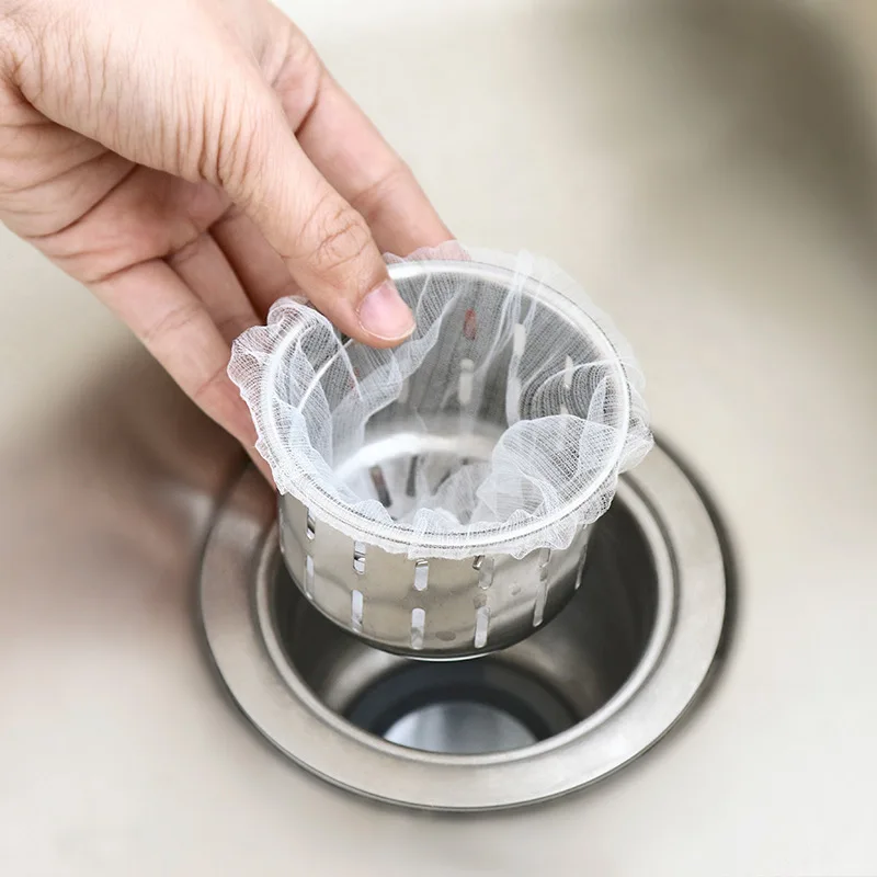 30/100pc Disposable Kitchen Sewer water Filter Sink Strainer Bag Vegetable Hair Rubbish Storage Mesh Bag drain anti-blocking net