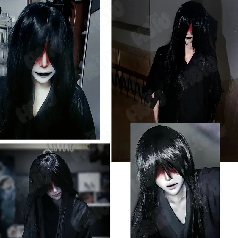 السيد الزحف شعر مستعار تأثيري HSIU شعر أسود طويل مقاومة للحرارة شعر مستعار اصطناعي لعبة Homicipher Scarletella السيد الزحف شعر مستعار تأثيري
