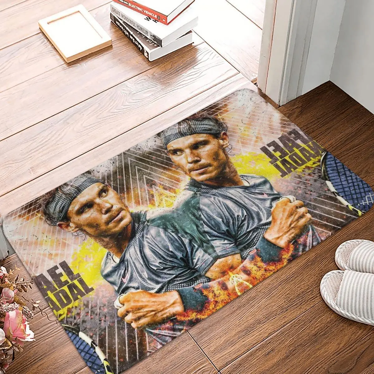 

Design Rafael Nadal Photo Non-slip Doormat Floor Mat Durable Carpet Rug for Kitchen Entrance Home Balcony Footpad Mats