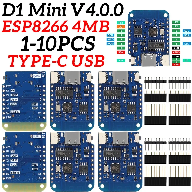 1/5/10 шт. WeMos D1 Mini ESP8266 WIFI Интернет вещей макетная плата на базе ESP-8266 D1 Mini V4.0.0 NodeMCU Lua плата IOT