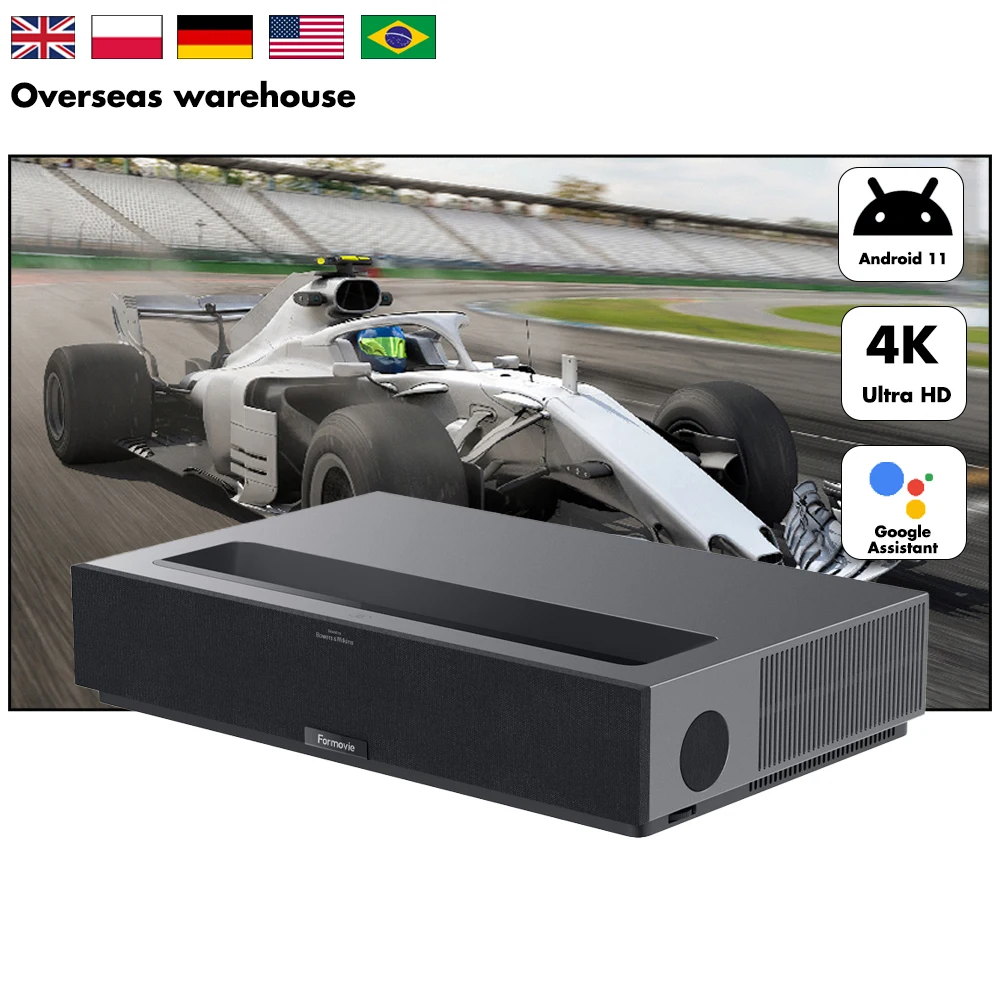 [ЕС в наличии] Fengmi Theater 4K DLP Tri-L Proyector 1800 ISO Люмен Smart Android 11,0 Ультракороткофокусный проектор