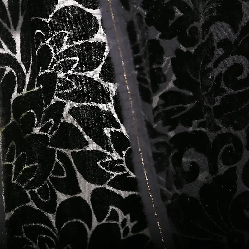 50cm/100cm*114cm Brocade Burnt-out Velvet Fabric Flower Hollow Dress Simulation Silk Fabric for DIY Sewing Clothing