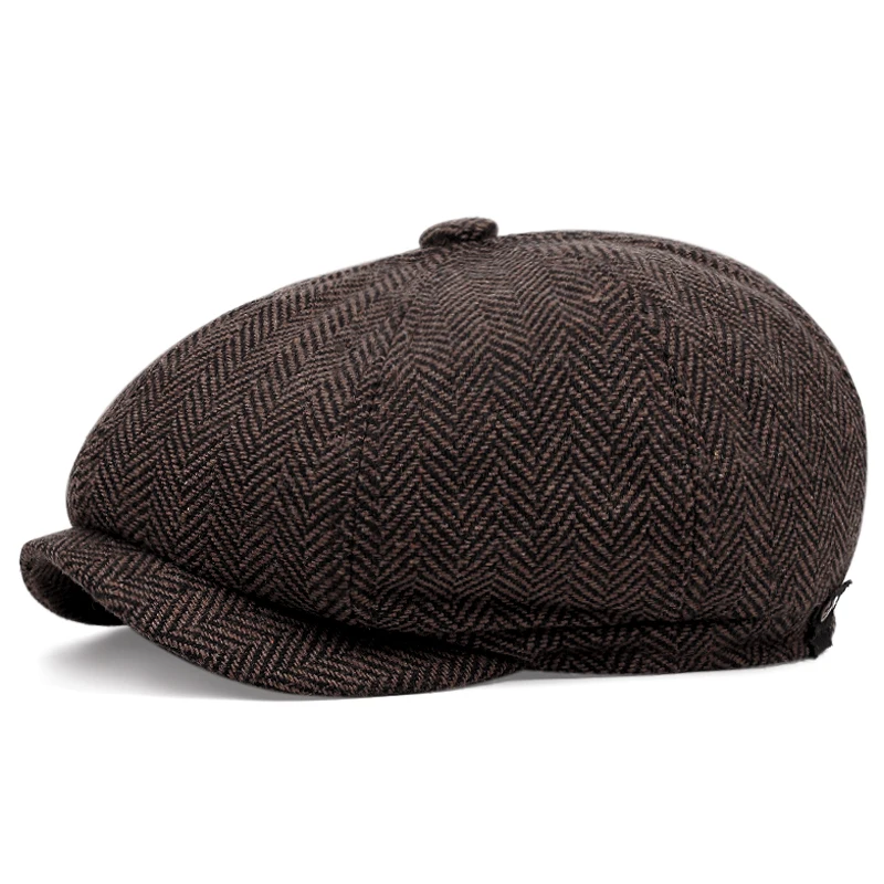 Cotton men newsboy hat Autumn-Winter vintage Women beret Outdoor warm Casual Dad Hat Art Fashion Adult Octagon Cap