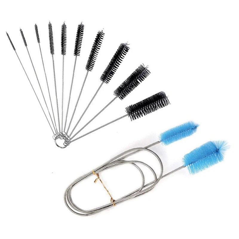 

11PCS Double Head Stainless Steel Spring Brush Tattoo Equipment Needle Nozzle Brush Cleaning Brush Combo Set