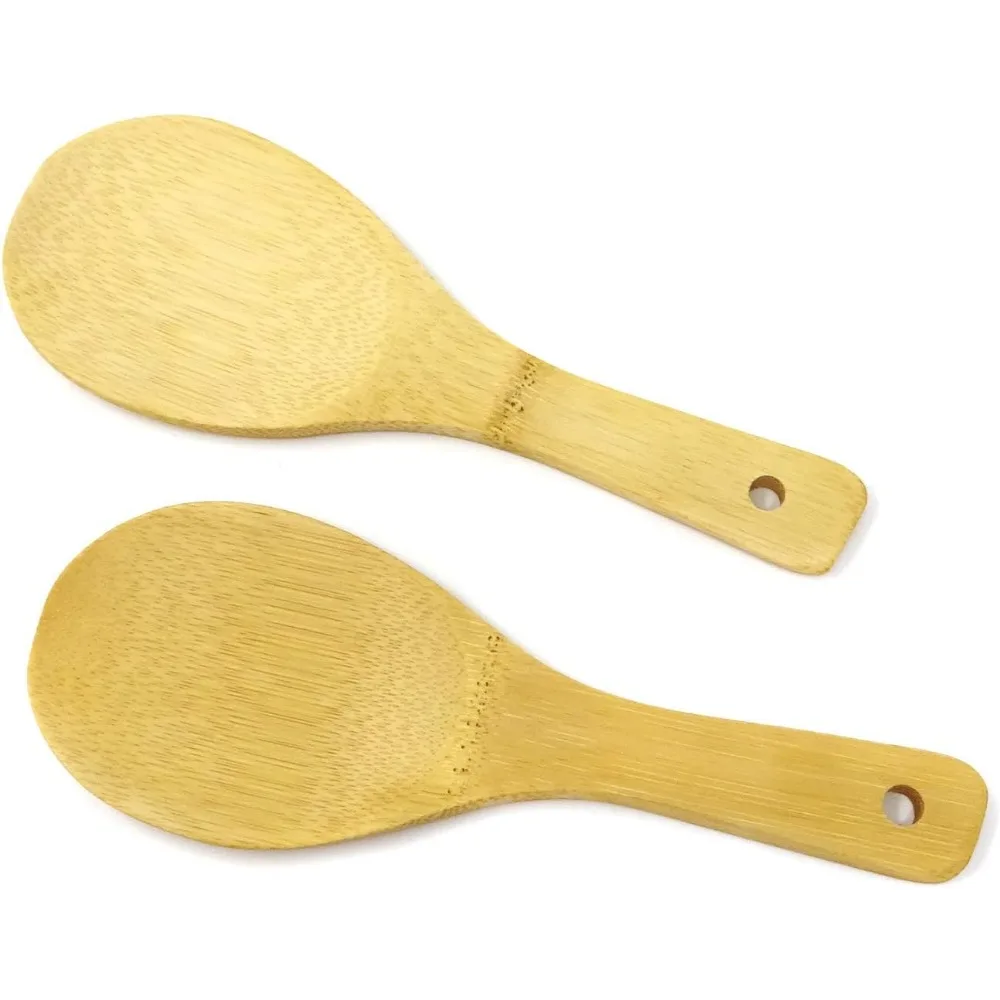 

2pcs bamboo rice scoops paddles for kitchen (20cm)