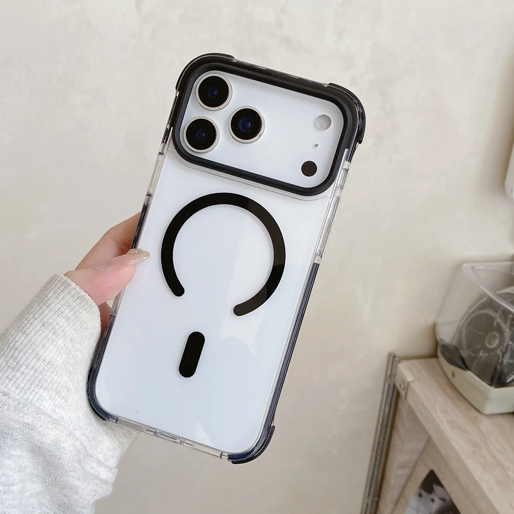 For Iphone17 acrylic mobile phone case tpe is suitable for Apple17promax high-permeability 17air airbag anti-drop magnetic shell - Image 5