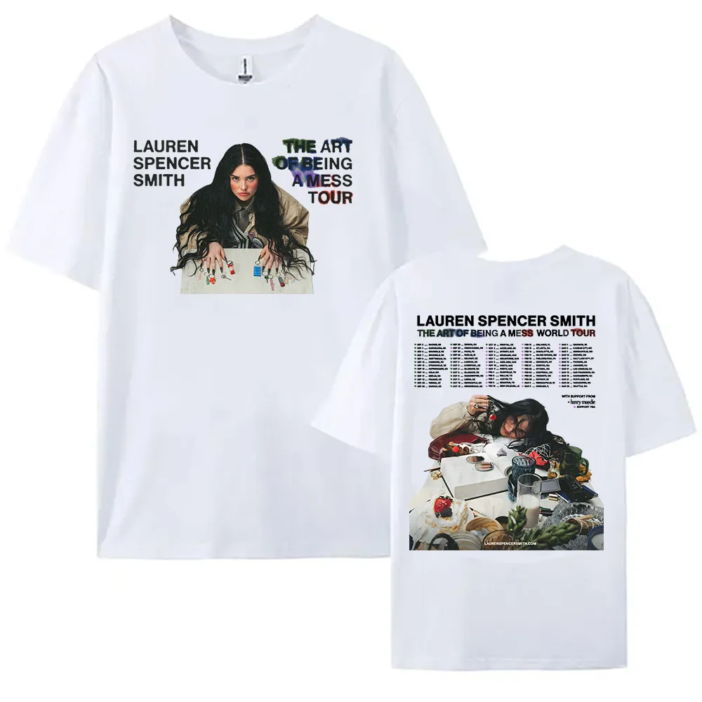 فن كون جولة فوضى 2025 تي شيرت لورين سبنسر سميث الجرافيك التي شيرت القطن قصير الأكمام الإناث تي شيرت الصيف لينة المحملة