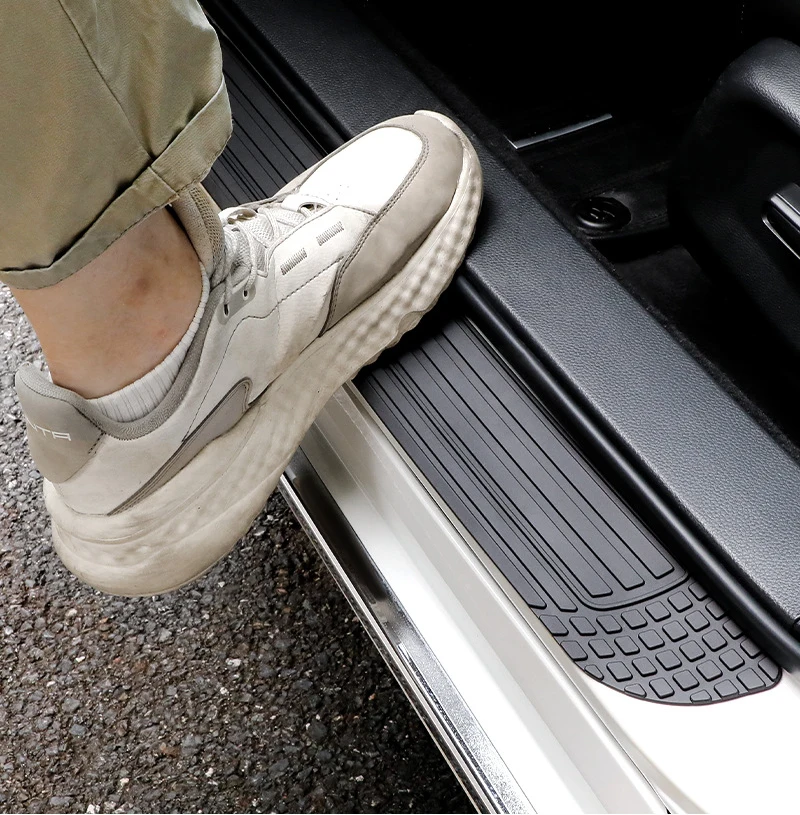 Diy Universal Car Door Sill Protector Strip Wide & Thick Rubber Door Step Guard Cut-To-Fit Self-Adhesive Trim For Most Vehicles