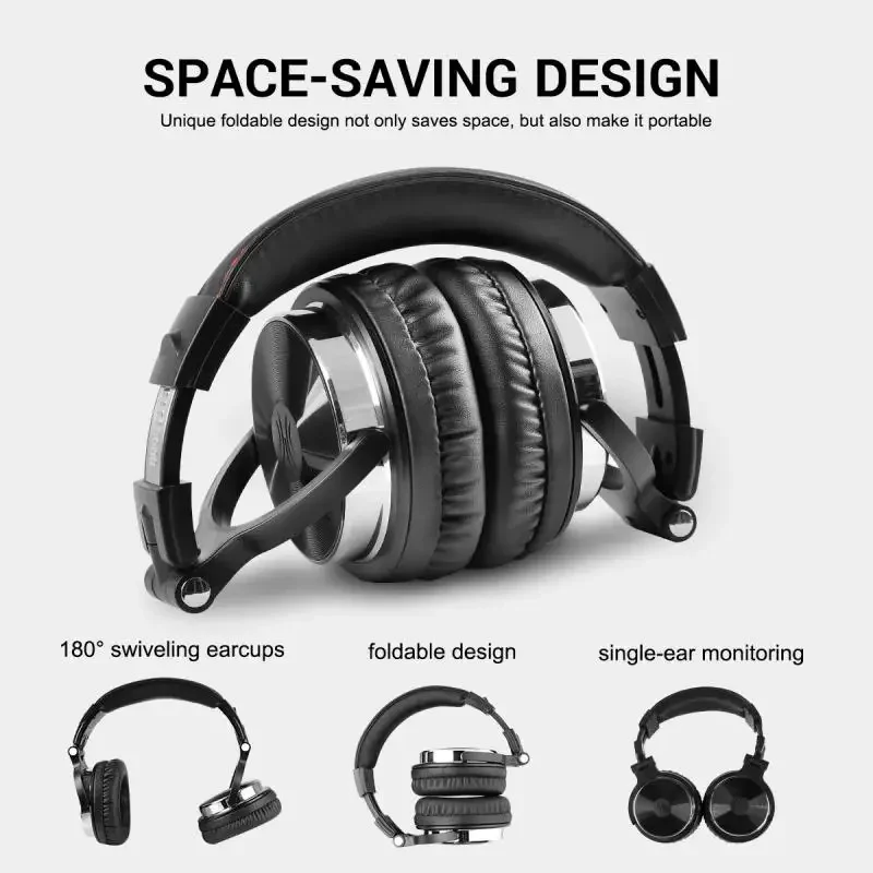 Professional Musical Instrument Monitor Headphones Wired Headset with 3.5mm & 6.5mm Audio Cables for Electrical Piano Guitar