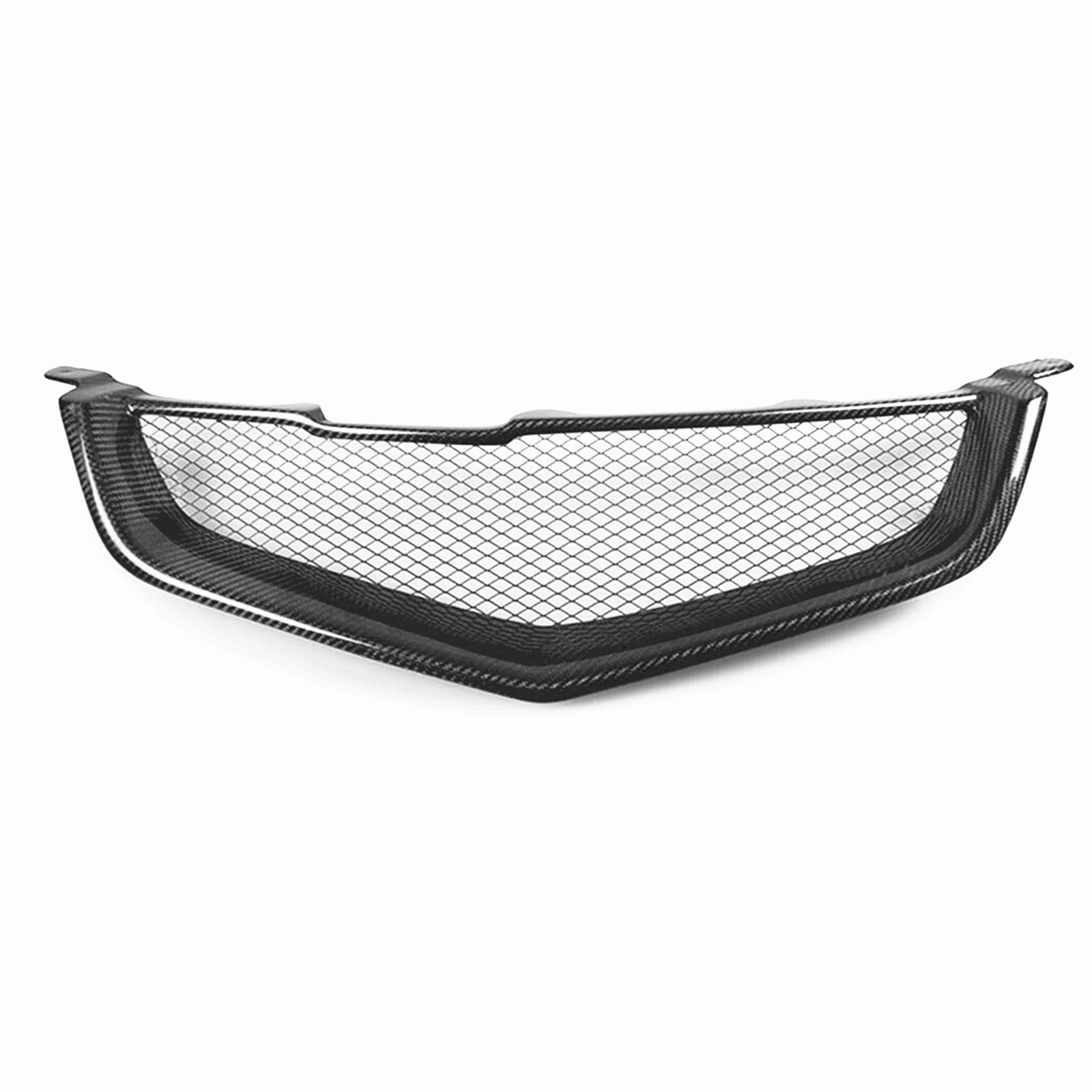 For Honda Accord CL7 Euro R Acura TSX 2003-2005 Front Grille Grill Real Carbon Fiber/Fiberglass Upper Bumper Hood Mesh Grid Kit