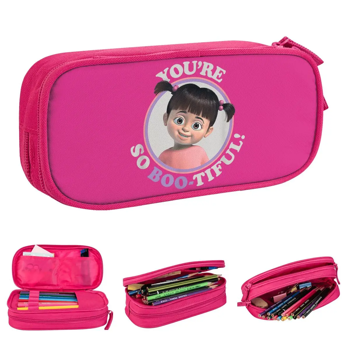 Monsters Inc. Boo You\'re So Boo-tiful Pencil Case New Pen Box Bag Girls Boys Big Capacity School Supplies Zipper Pencil Pouch