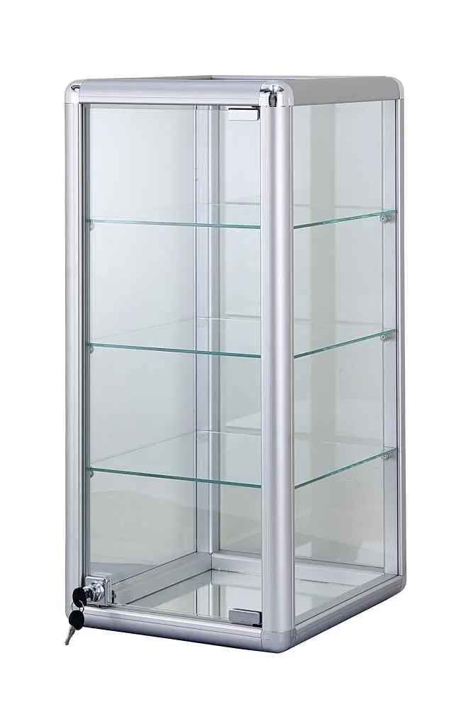 Custom.HIKUYA Custom Aluminium Frame Showcase Glass Display with LED Light  for Retail, Pop-up Shops, Trade Counters
