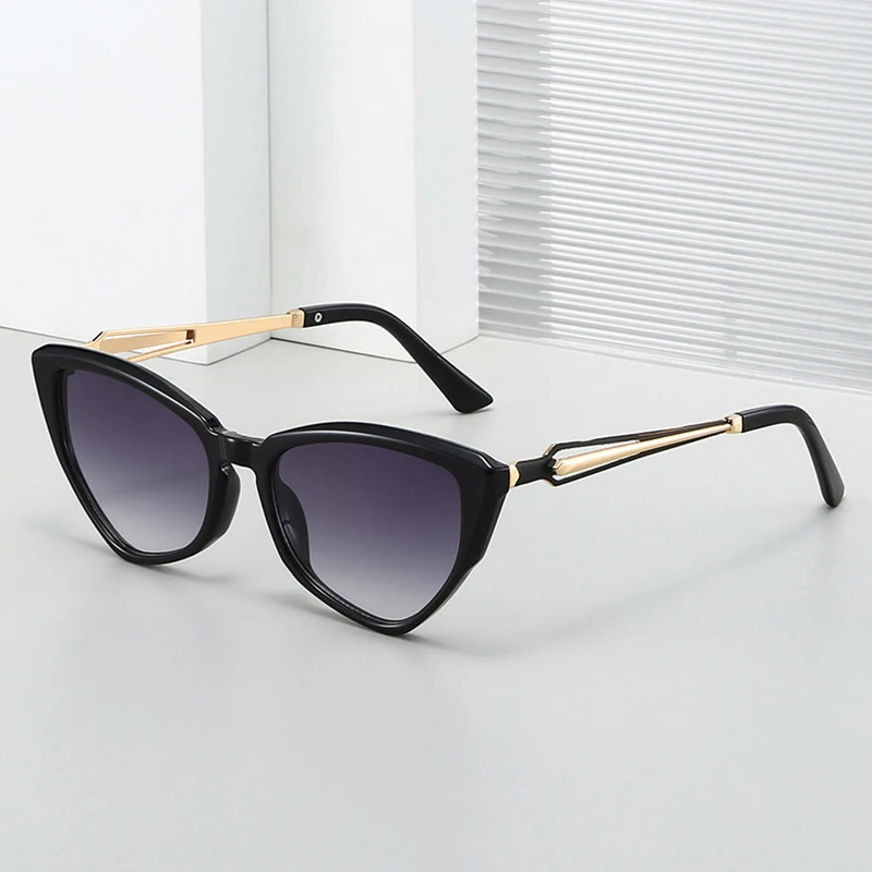 SO & EI Ins شعبية موضة مضلع القط العين الملونة ليوبارد النظارات الشمسية النساء الرجعية التدرج ظلال UV400 تتجه الرجال نظارات شمسية