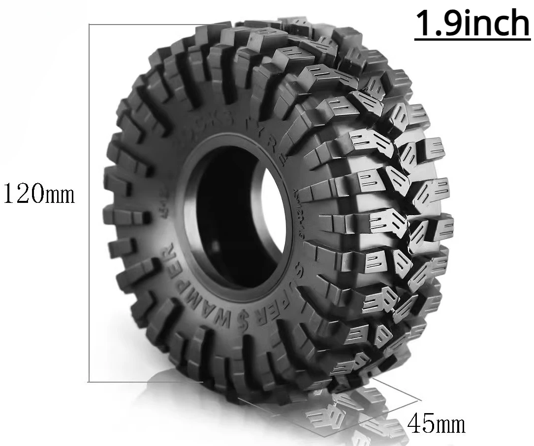 

1.9 inch universal Crawler Car tire for 1/10 RC model car SCX10 km2 TRX4 90046 Traxxas Trx6 D12 Upgrade tire